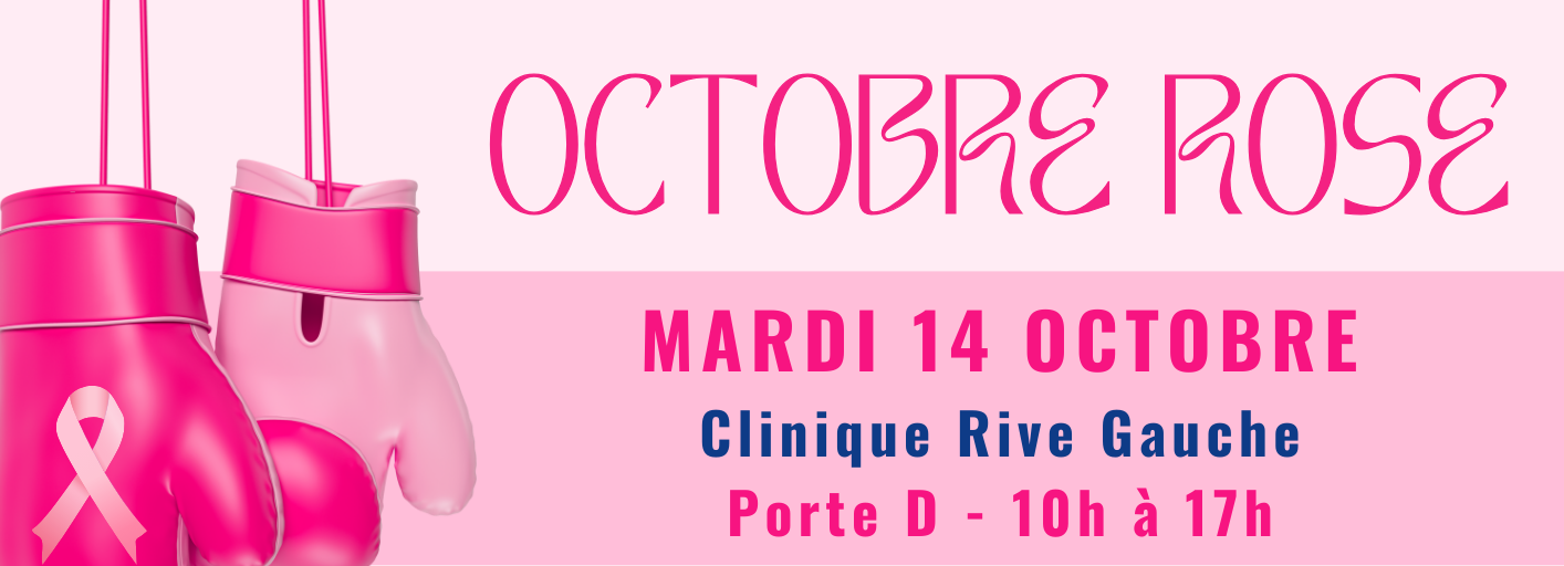 Affiche - mois Octobre Rose à la clinique Rive Gauche 